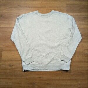 Mate Crewneck Sweatshirt Women M Gray Casual Oversized Pullover Organic Cotton